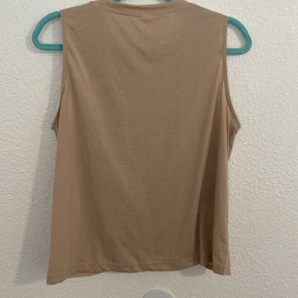 NWOT-pixie lady tan twist front tank size 1X - Picture 5 of 6